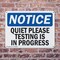Signmission Quiet Please Testing Is In Process, 14 in W x Rectangle, Plastic OS-2PACK-NS-P-1014-L-17950 - alternate 2